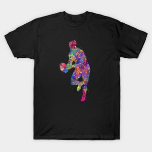 Rugby player watercolor art T-Shirt